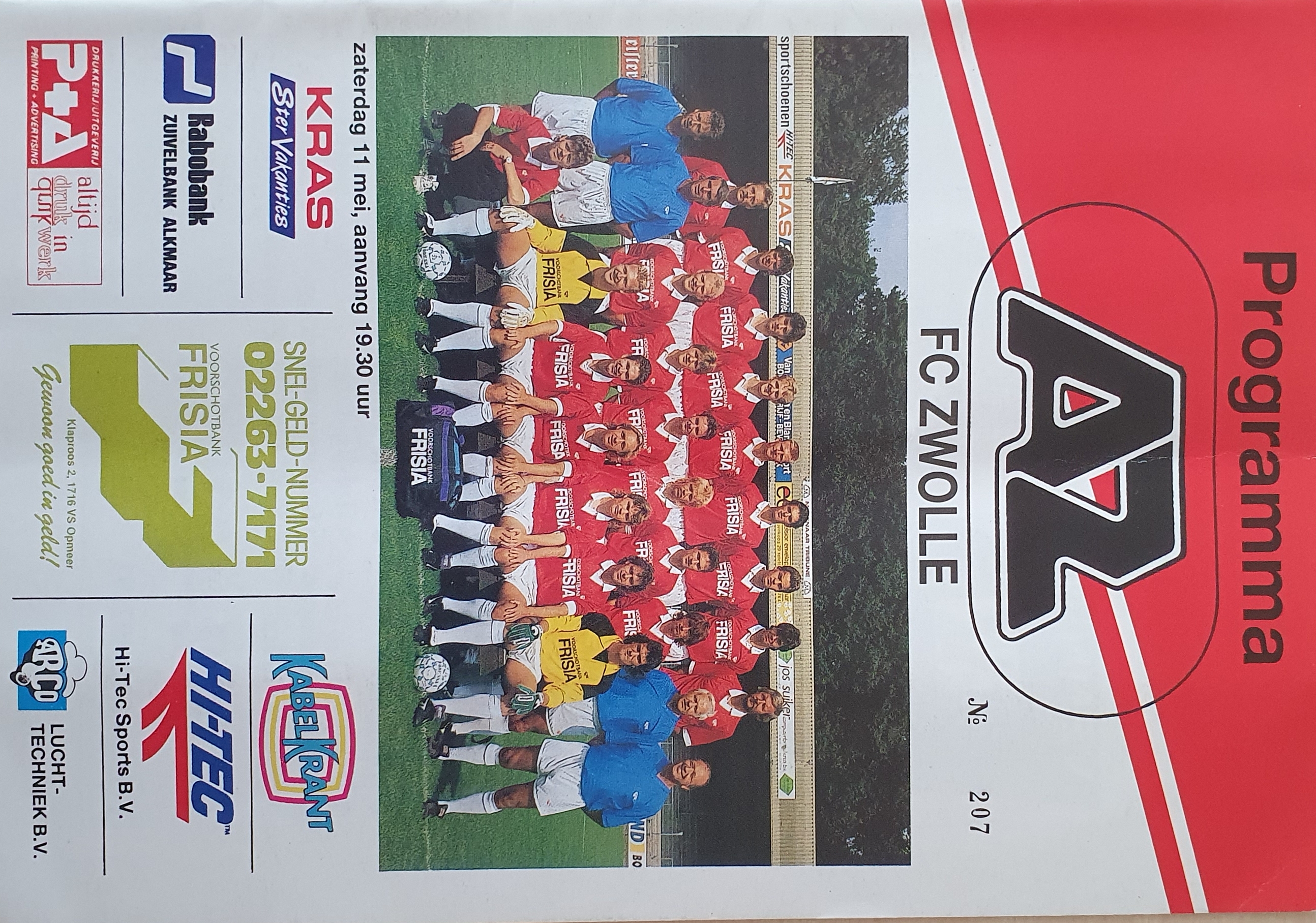 AZ Programma 11-mei-1991 FC Zwolle